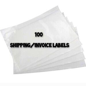 Clear Shipping Label/Invoice Envelopes-- 7" x 5.5" - Pack of 100-NEW
